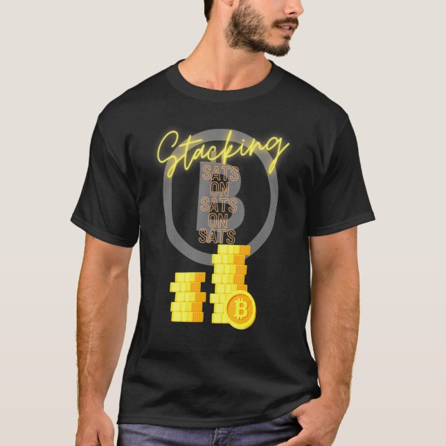 T-shirt Bitcoin Btc Stack Sats Cryptomonnaie Satoshi Cryp (Devant)