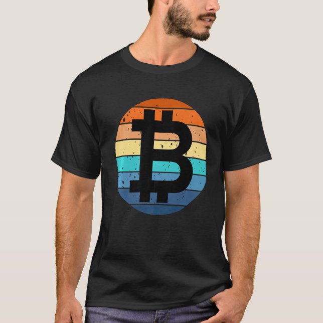 T-shirt Bitcoin Btc Sunset Crypto Meme Hodl Cryptomonnaie (Devant)