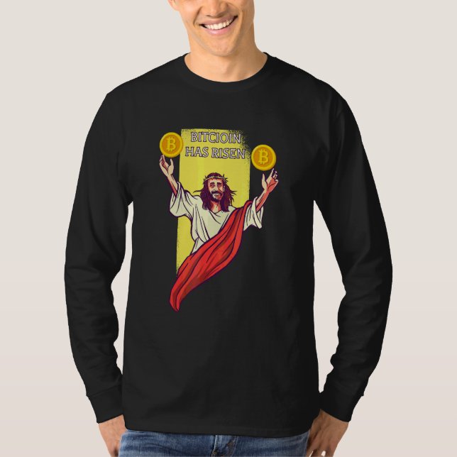 T-shirt Bitcoin Crypto a augmenté   Jésus Cryptomonnaie (Devant)