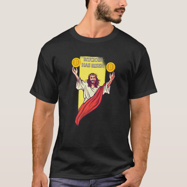 T-shirt Bitcoin Crypto a augmenté  Jésus Cryptomonnaie (Devant)