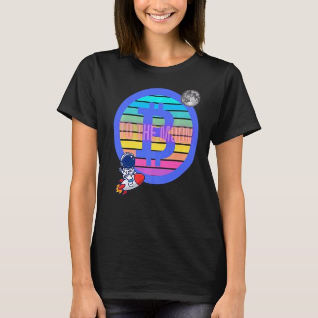 T-shirt Bitcoin Échange Btc Blockchain Vers Le Crypto Lune (Devant)