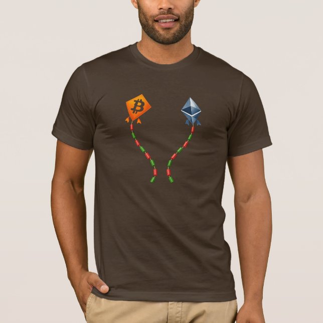 T-shirt Bitcoin & Ethereum Kites Bullish Crypto Trader (Devant)