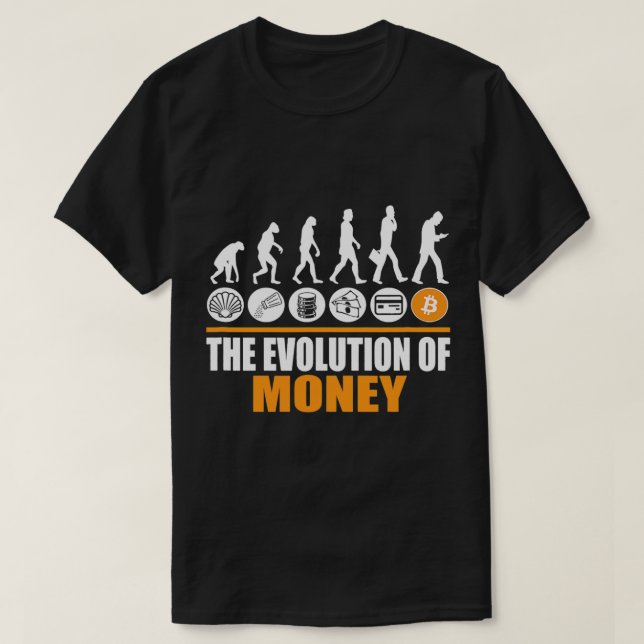 T-shirt Bitcoin Evolution de l'argent drôle BTC Cryptocurr (Design devant)