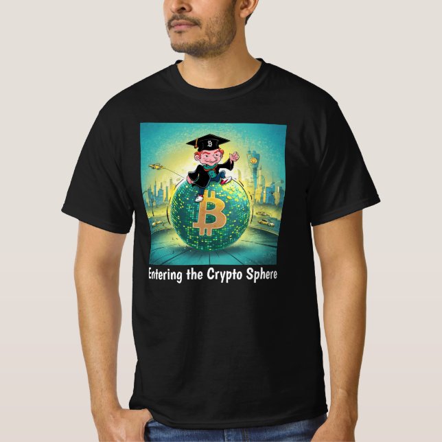 T-shirt Bitcoin Graduation Noir (Devant)