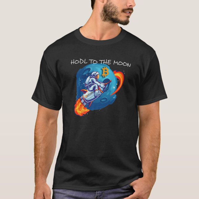 T-shirt Bitcoin Hodl À La Lune Crypto Rocket Cryptocurre (Devant)
