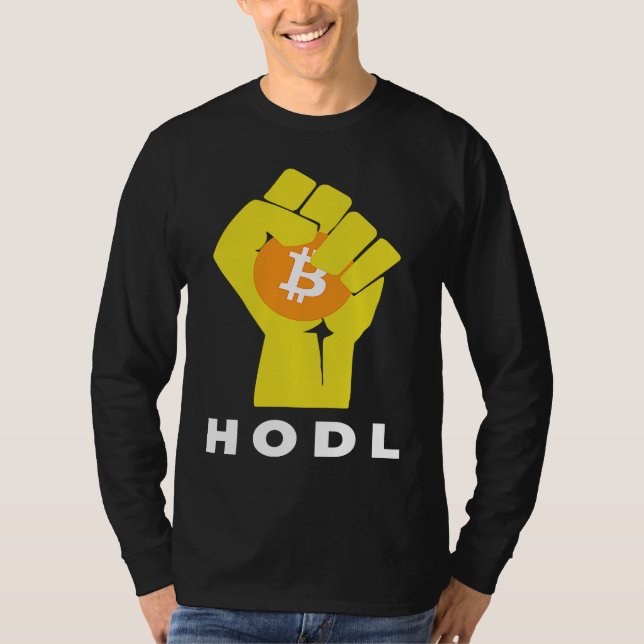 T-shirt Bitcoin Hodl Hand The Bitcoin Raised Fist Hodl (Devant)