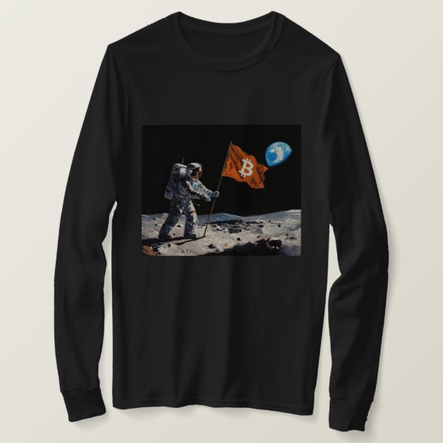 T-shirt "Bitcoin Lune" Peinture à l'Huile #1 (Design devant)