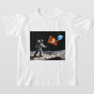 T-shirt "Bitcoin Lune" Peinture à l'Huile #1