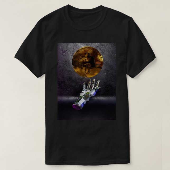 T-shirt bitcoin main diamant (Design devant)