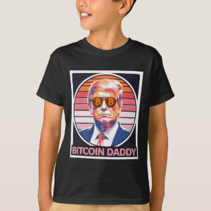 T-shirt Bitcoin mignon papa Trump Crypto King Internet Mon