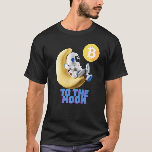 T-shirt Bitcoin Miner À La Lune Blockchain Cryptocurrc (Devant)