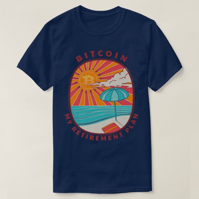T-shirt Bitcoin Mon plan de retraite - Crypto Lover Beach  (Design devant)