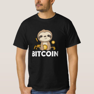 T-shirt Bitcoin Pièces Faultier tenir la monnaie numérique