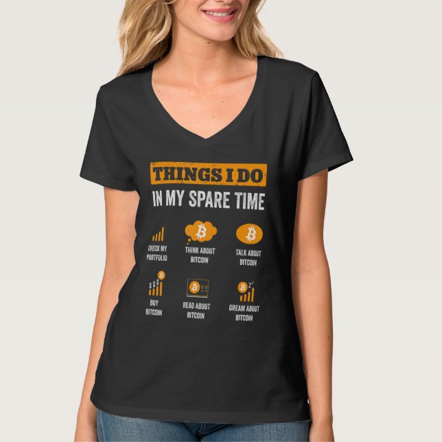 T-shirt Bitcoin Que Je Fais Dans Mon Temps De Rechange Cry (Devant)