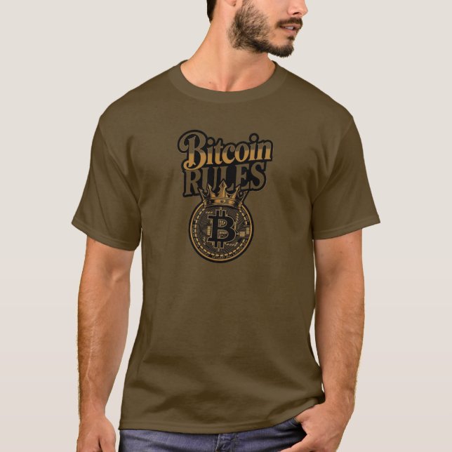 T-shirt Bitcoin règne couronné roi Crypto (Devant)