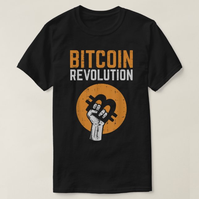 T-shirt Bitcoin Revolution Crypto Design (Design devant)