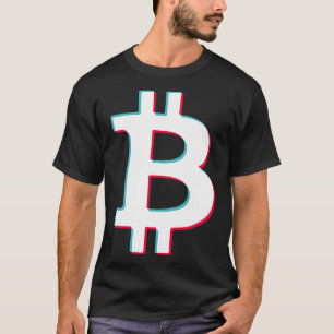 T-shirt Bitcoin Social Media App bleu rose paillette moder