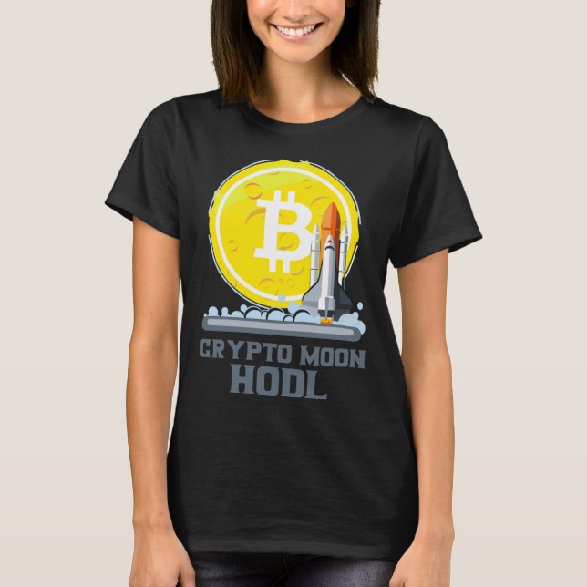 T-shirt Bitcoin To The Moon Crypto Currency Hodl (Devant)