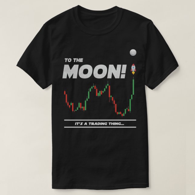 T-shirt Bitcoin Trader vers le cristal de lune (Design devant)