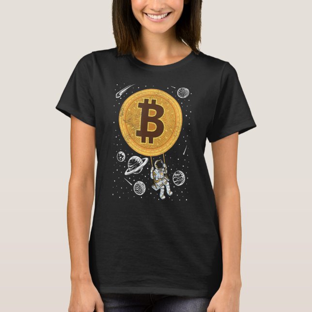 T-shirt Bitcoin Vers La Cryptomonnaie Lune (Devant)