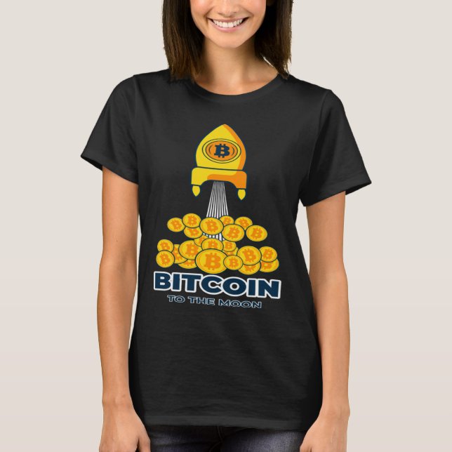 T-shirt Bitcoin vers la lune et le dos Bitcoin Cryptomonna (Devant)