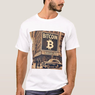 T-shirt Bitcoin vintage BTC Publicité Crypto Design