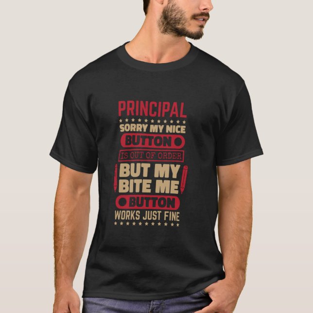 T-shirt Bite Button Works Principal de l'école T (Devant)