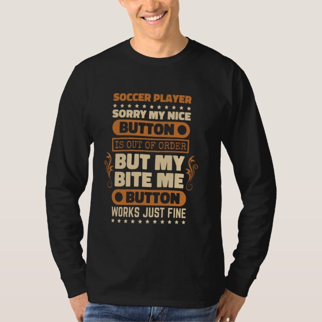 T-shirt Bite Button Works Soccer Players Designs for Socce (Devant)