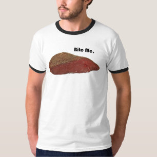 T-shirt Bite Me Funny Steak Beef Pun Joke