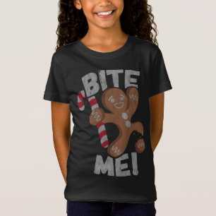 T-Shirt Bite Me Gingerbread Homme drôle Noël