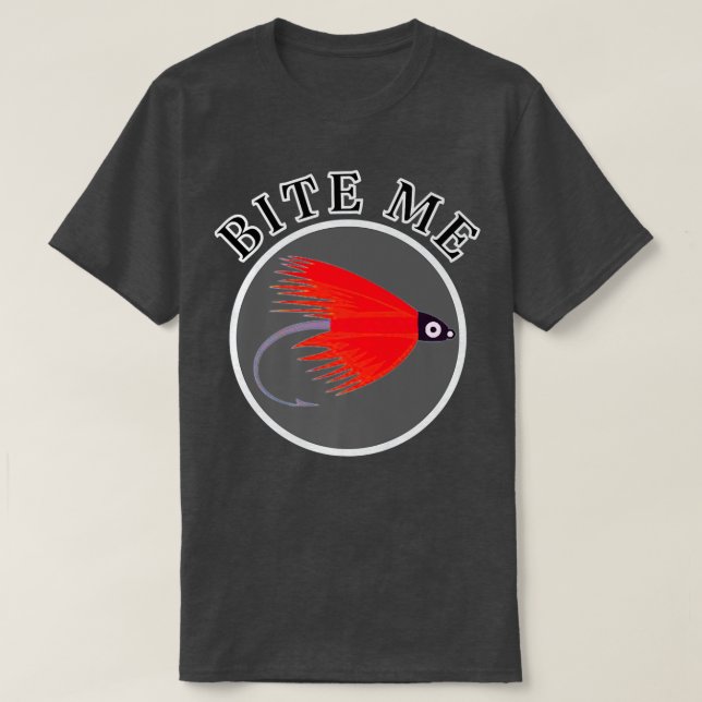 T-shirt Bite Me Pêche Fly Drôle  (Design devant)