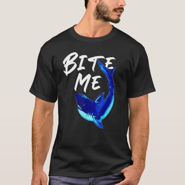 T-shirt Bite Me Shark (Devant)