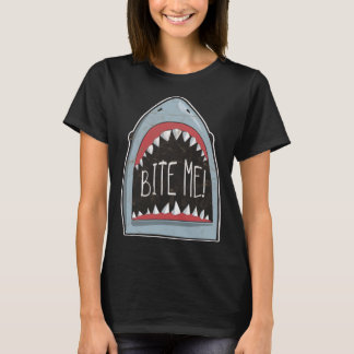 T-shirt Bite Me Shark Fan Plage Océan Atteint Pour L'Été