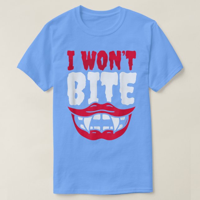 T-shirt Bite Me Vampire Halloween Costume Je ne vais pas B (Design devant)