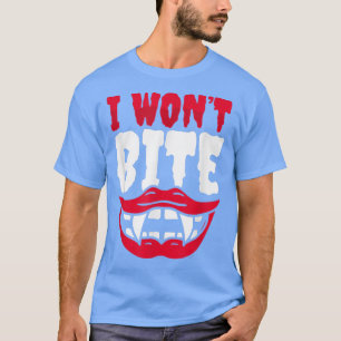 T-shirt Bite Me Vampire Halloween Costume Je ne vais pas B