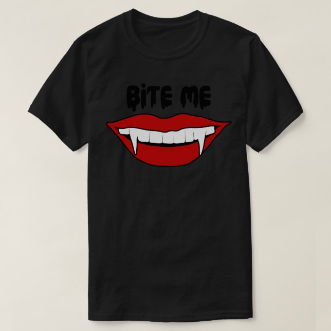 T-shirt Bite Me Vampire Lèvres (Design devant)