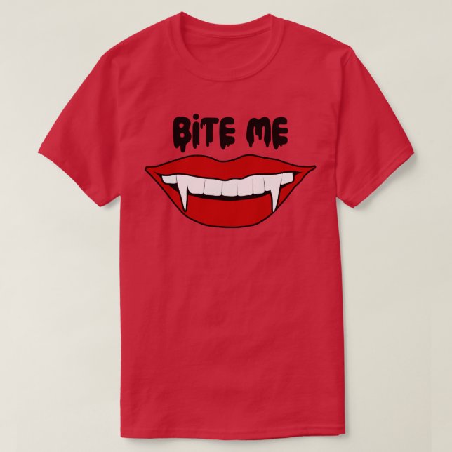 T-shirt Bite Me Vampire Lèvres (Design devant)