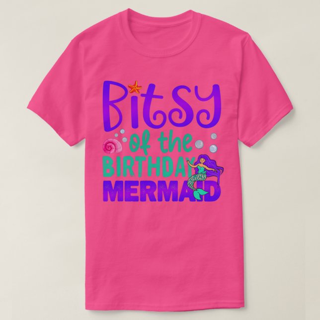 T-shirt Bitsy De L'Anniversaire Sirène Drôle Soeur Birthda (Design devant)