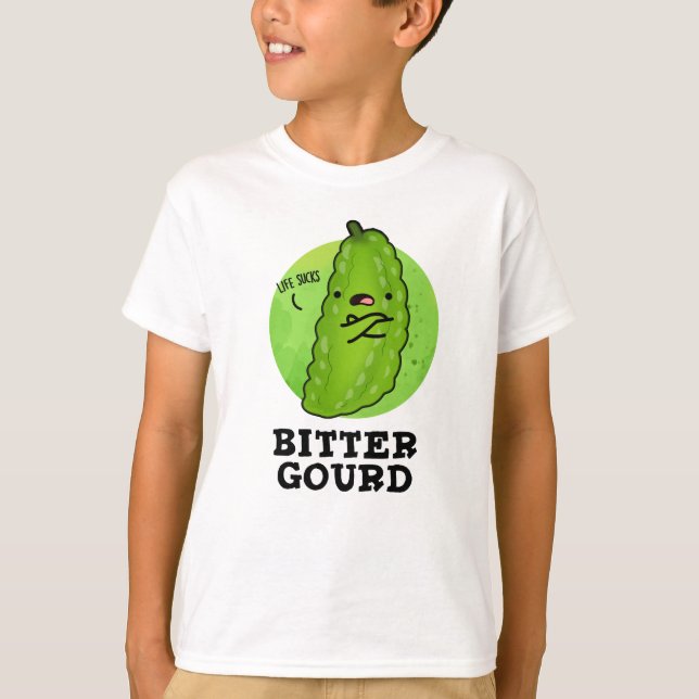 T-shirt Bitter Gourd Funny Veggie Pun (Devant)
