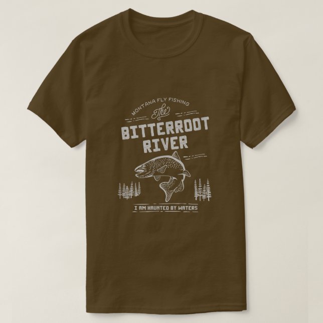T-shirt Bitterroot River Montana Fly Fishing  (Design devant)
