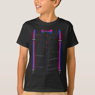 T-shirt Biual Pride Flag Bow Tie And Braces Lgbtq Bi 