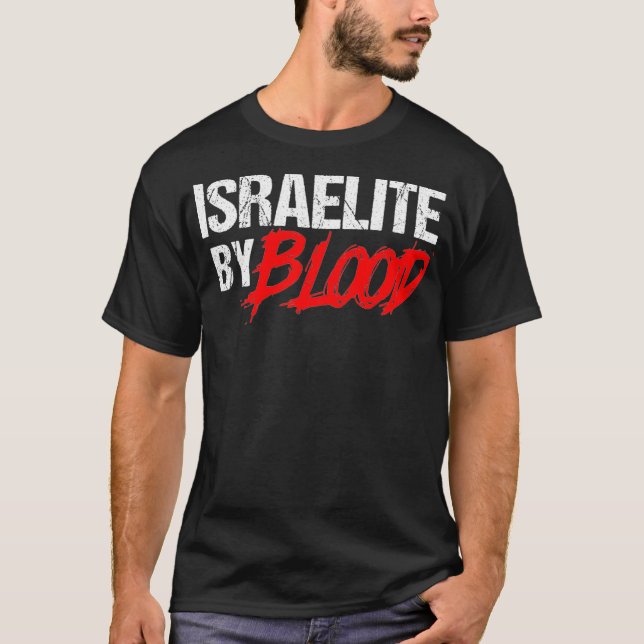T-shirt Bizarre Israélite Par sang Foi juive pour hébreu (Devant)