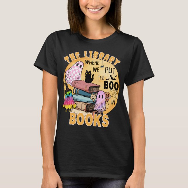 T-shirt Bizarre libraire Halloween avec nom sur le dos (Devant)