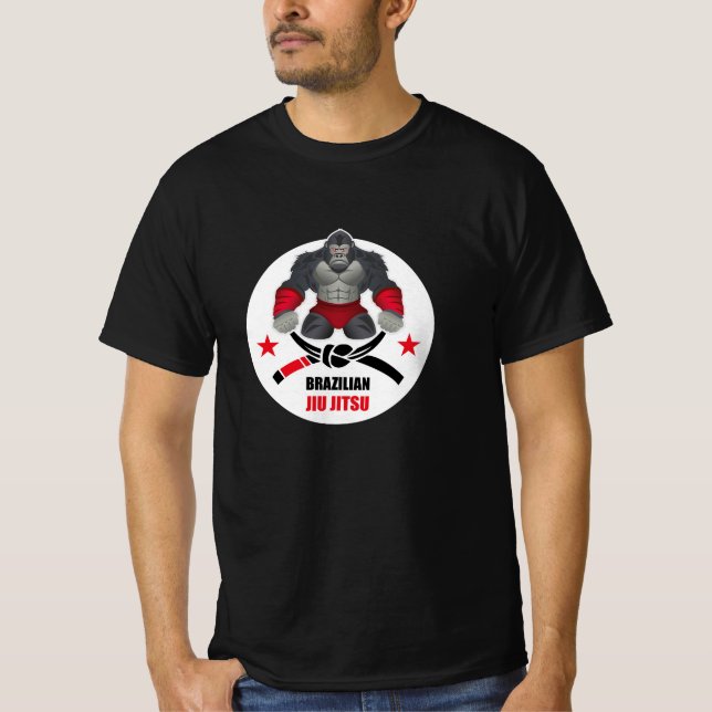 T-shirt BJJ Black Belt Gorilla Jiu Jitsu (Devant)