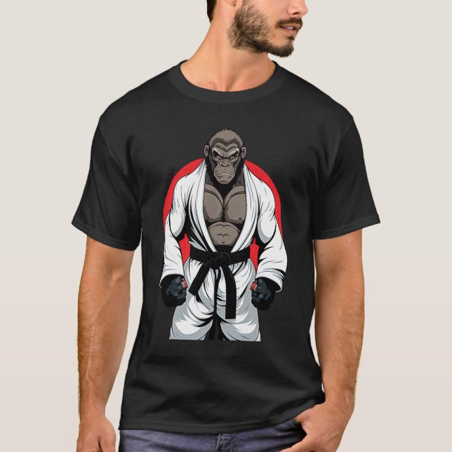 T-shirt BJJ et MIXED MARTIAL ART Gorilla Brésil Jiu Jitsu  (Devant)