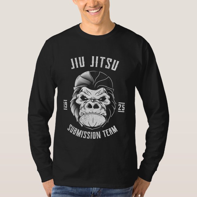 T-shirt BJJ Gorilla  Brazilian Jiu Jitsu and Grappling  1 (Devant)