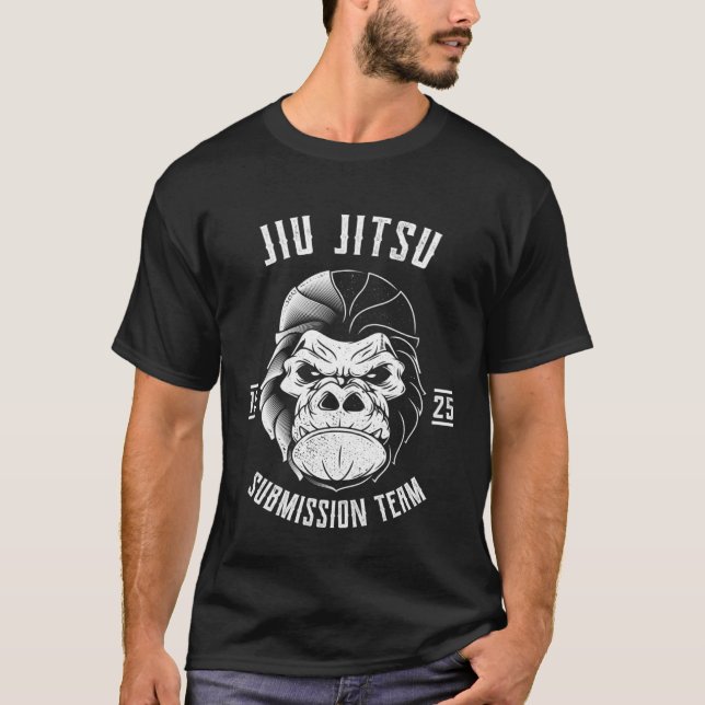 T-shirt BJJ Gorilla  Brazilian Jiu Jitsu and Grappling  1 (Devant)