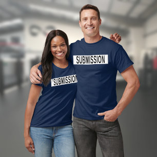 T-shirt BJJ Jiu Jitsu Soumission Bleu Et Blanc