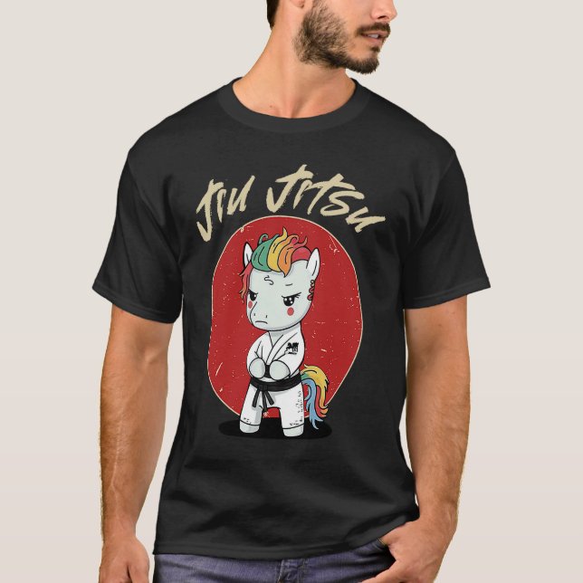 T-shirt BJJ MMA Unicorn   Brazilian Jiu Jitsu Grappling (Devant)