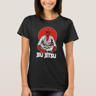 T-shirt Bjj Oni Demon Rouge Brésilien Jiu Jitsu Et Grappli
